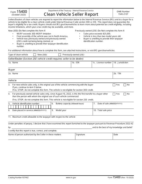 form 15400 clean vehicle.